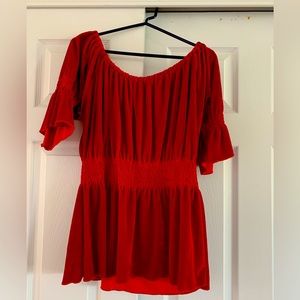 Red Velvet top, 2xl, by Rancho Estancia